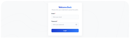 Lunivo POS secure login screen